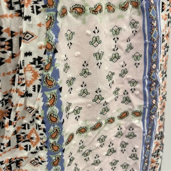 Francesca’s buttons Multicolor Aztec Patterned Sheet Maxi Skirt with Front Slit - Picture 7 of 10